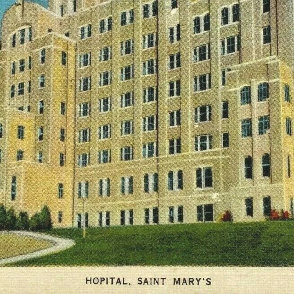 Vintage Colored Printed Postcard St Marys Hospital‎ Cote-des-Neiges Montreal
